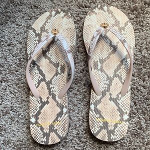 Tory Burch snakeskin flip flops size 7